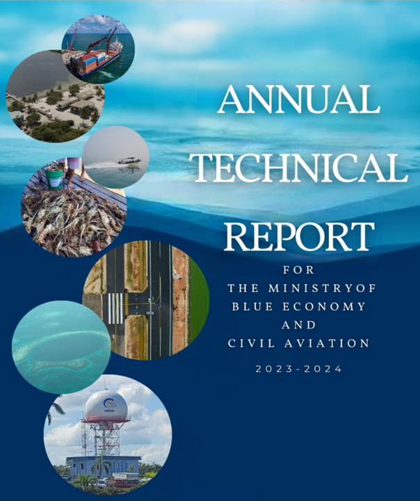 Front page cover of the Annual Technical Report for the Ministry of Blue Economy and Civil Aviation 2023-2024